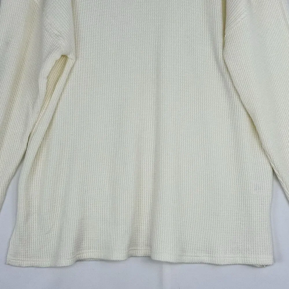 Ninety Clothing Co XL Ivory Knit Sweater Relaxed With Button Accents